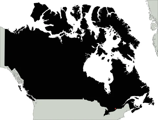 Highly Detailed Canada Silhouette Map — Stock Vector