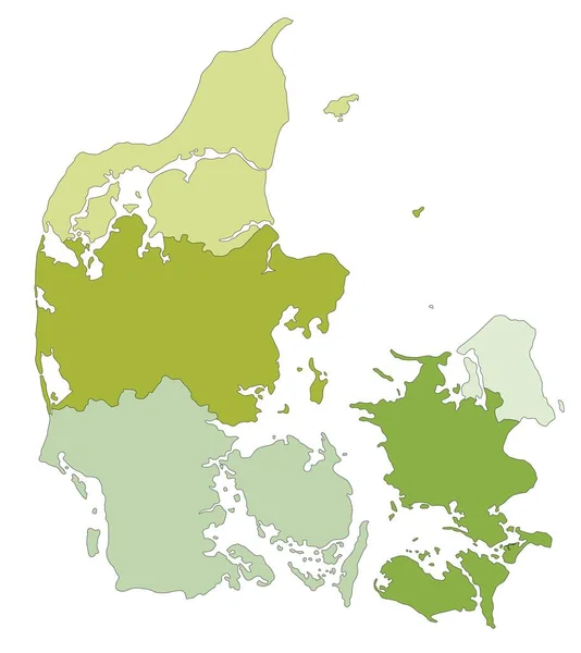 Vysoce Podrobná Upravitelná Politická Mapa Oddělenými Vrstvami Dánsko — Stockový vektor