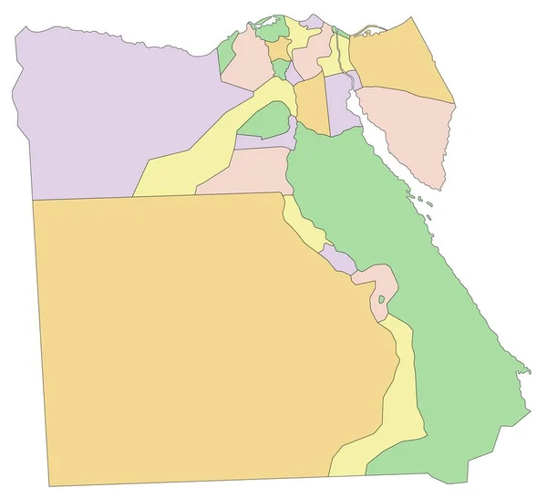 Egipto Mapa Político Editable Altamente Detallado — Archivo Imágenes Vectoriales