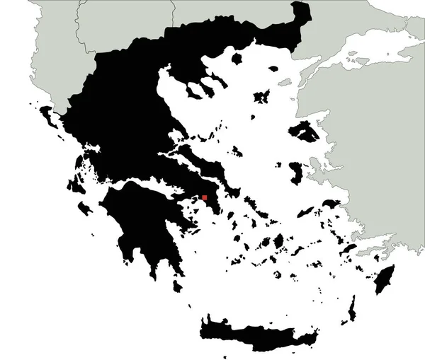 Vysoce Podrobná Mapa Řecka Silueta — Stockový vektor