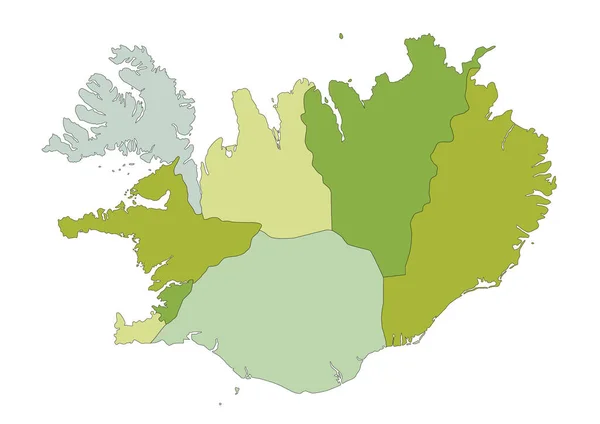 Carte Politique Modifiable Très Détaillée Avec Des Couches Séparées Islande — Image vectorielle