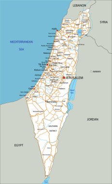 Etiketli yüksek detaylı İsrail yol haritası.