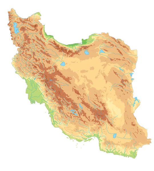 Υψηλά Αναλυτικός Φυσικός Χάρτης Ιράν — Διανυσματικό Αρχείο