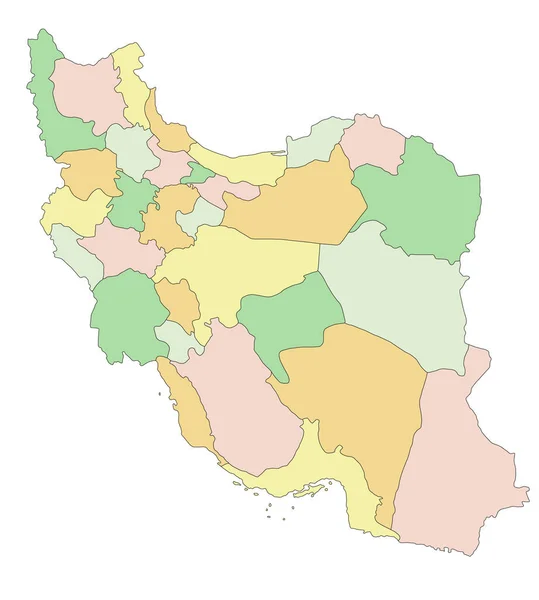 Iran Sehr Detaillierte Editierbare Politische Landkarte — Stockvektor