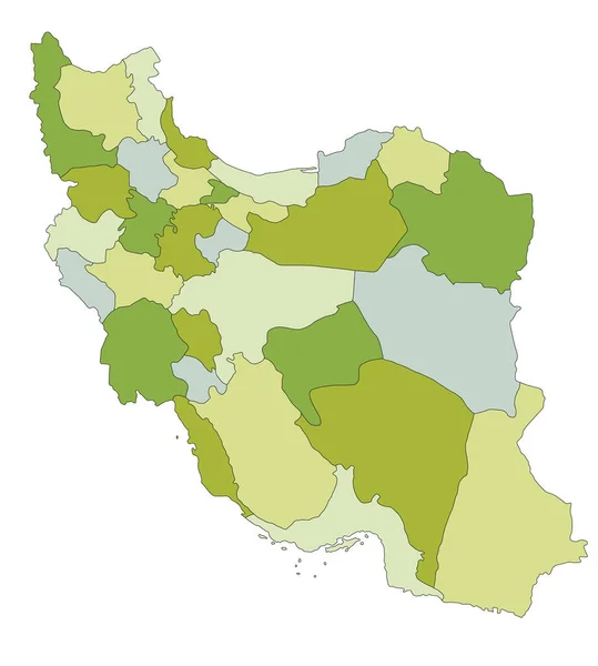 Carte Politique Modifiable Très Détaillée Avec Des Couches Séparées Iran — Image vectorielle