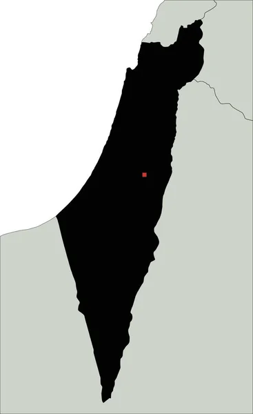 Mapa Silhueta Israel Altamente Detalhado — Vetor de Stock