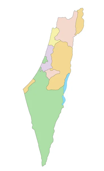 Israel Mapa Político Altamente Detallado Editable — Vector de stock