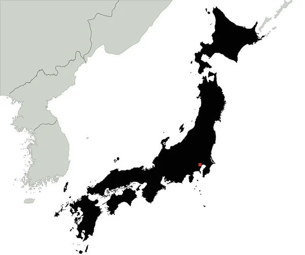 Carte Très Détaillée Japon Silhouette — Image vectorielle