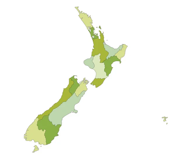 Mapa Político Editable Altamente Detallado Con Capas Separadas Nueva Zelanda — Archivo Imágenes Vectoriales