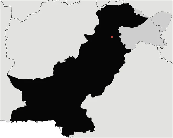 Carte Silhouette Pakistan Très Détaillée — Image vectorielle