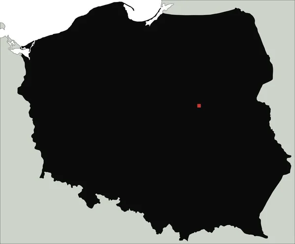 Mappa Dettagliata Poland Silhouette — Vettoriale Stock