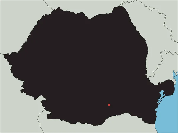 高詳細ルーマニアシルエット地図 — ストックベクタ