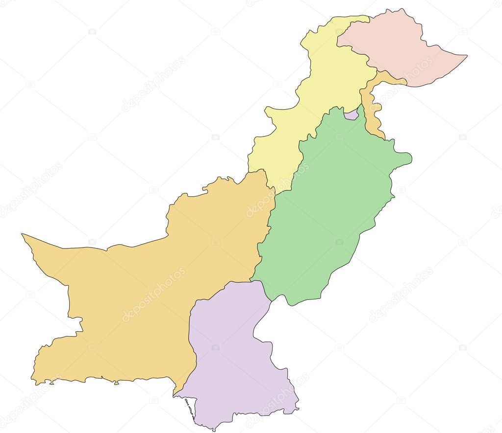 Pakistan - Highly detailed editable political map.