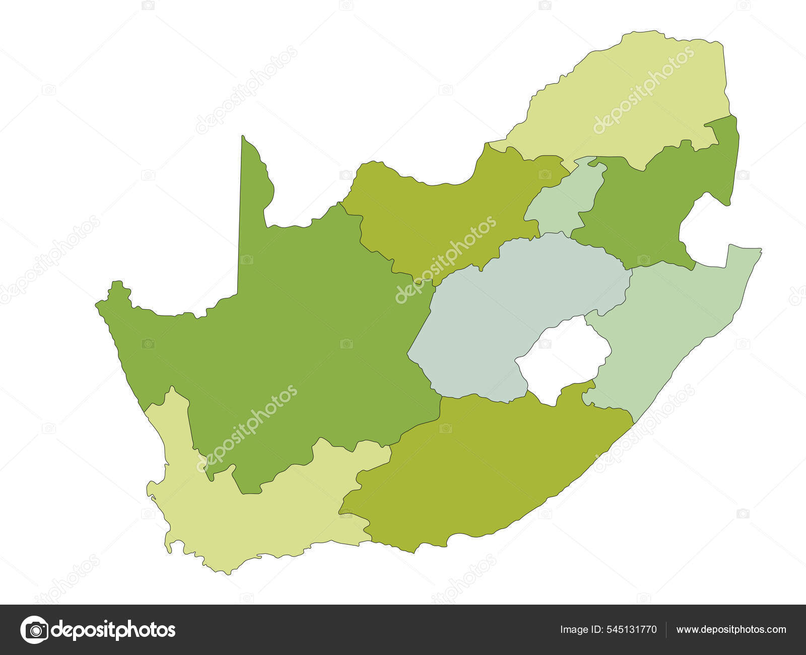 Highly Detailed Editable Political Map Separated Layers South Africa Stock Vector Image by