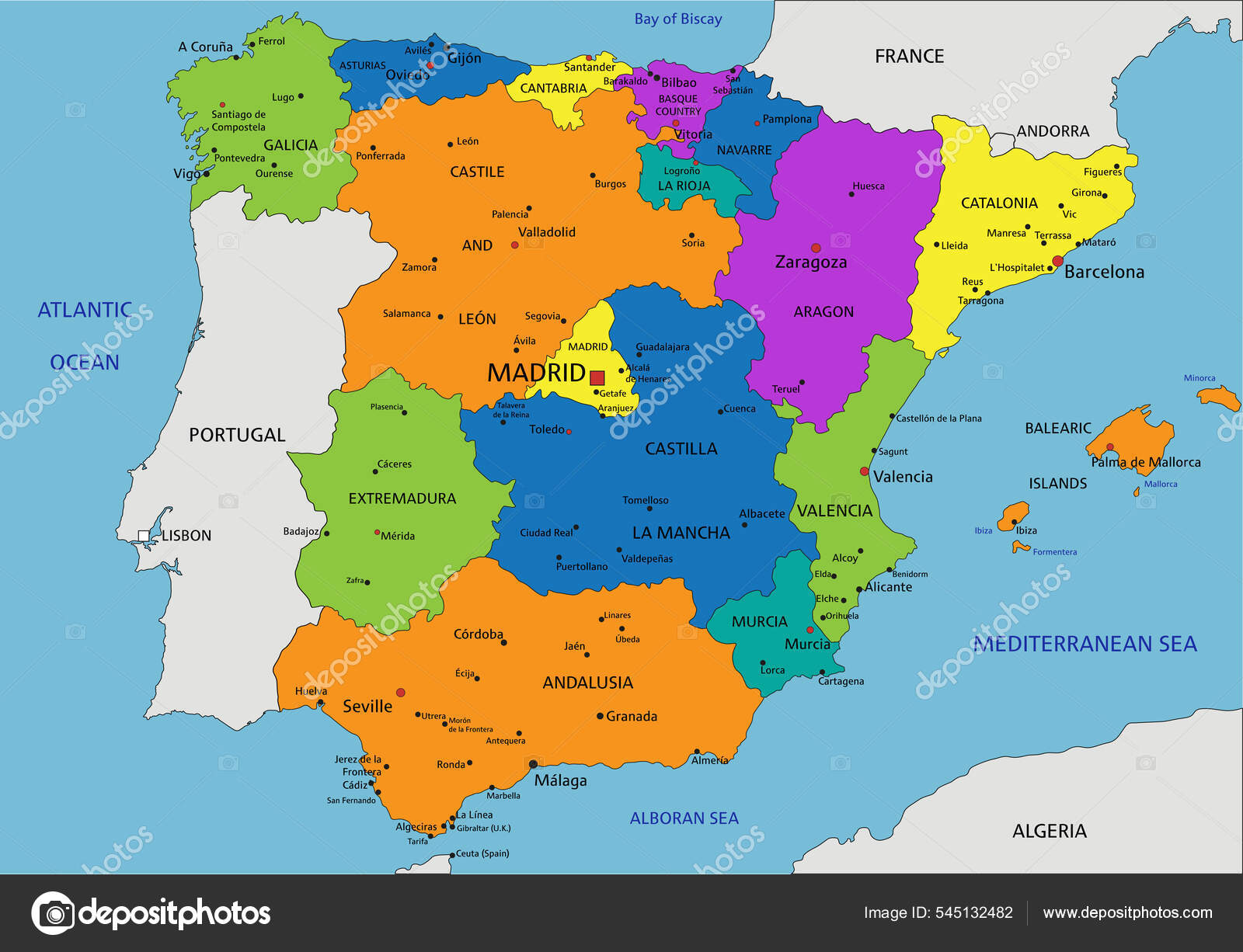 Vetores de Portugal E Espanha Mapas e mais imagens de Espanha