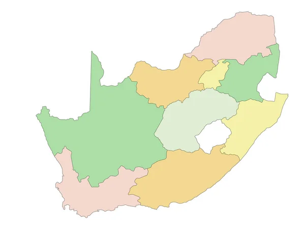 África Sul Mapa Político Editável Altamente Detalhado — Vetor de Stock