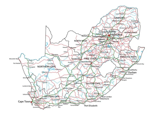 분류되어 남아프리카 공화국 의도로 지도높은 — 스톡 벡터