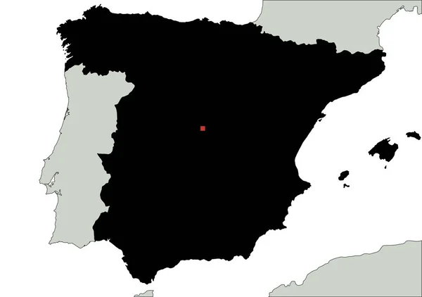 Mapa Silhueta Espanha Altamente Detalhado — Vetor de Stock