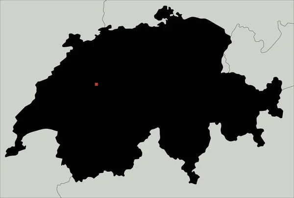 Mapa Silhueta Suíça Altamente Detalhado — Vetor de Stock