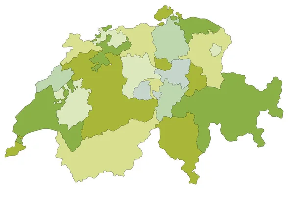 Mapa Político Altamente Detallado Editable Con Capas Separadas Suiza — Vector de stock