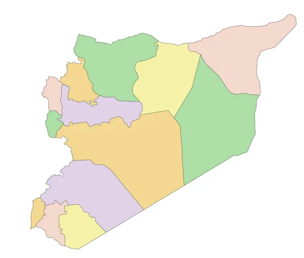 Siria Mapa Político Altamente Detallado Editable — Vector de stock