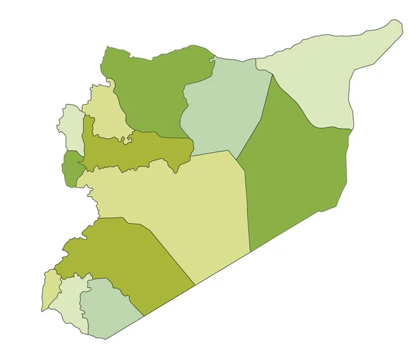Mapa Político Editable Altamente Detallado Con Capas Separadas Siria — Vector de stock