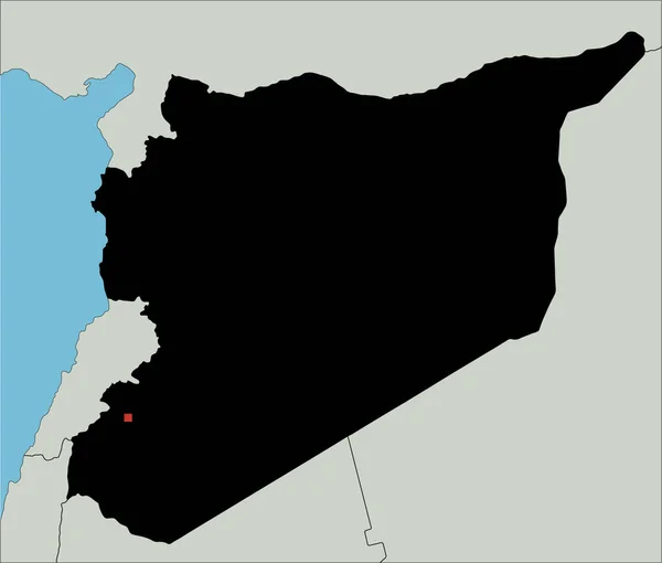 Mappa Siria Silhouette Altamente Dettagliata — Vettoriale Stock