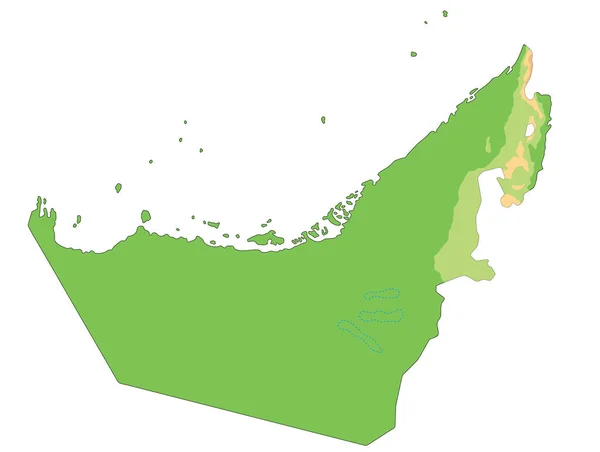 Hoge Gedetailleerde Kaart Van Verenigde Arabische Emiraten — Stockvector