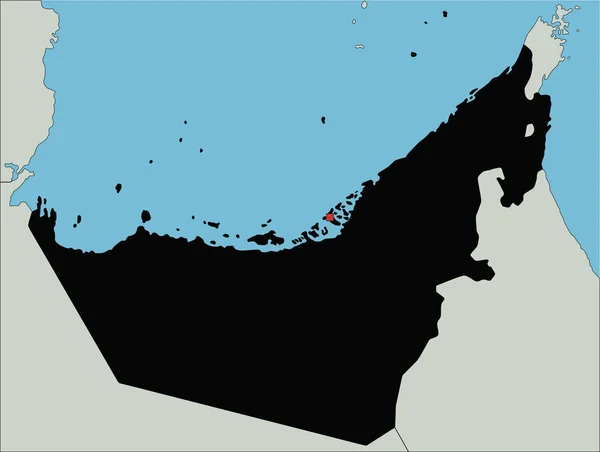 Εξαιρετικά Λεπτομερής Χάρτης Silhouette Ηνωμένων Αραβικών Εμιράτων — Διανυσματικό Αρχείο