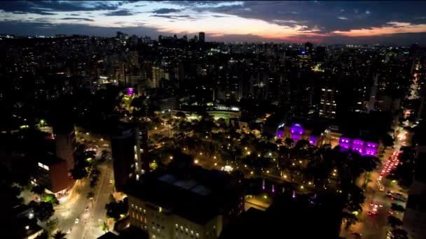 Solnedgång Belo Horizonte Torget Brasilien Downtown View Sunset Utsikt Belo — Stockvideo