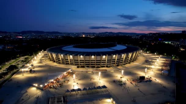 Cityscape Του Σταδίου Mineirao Νύχτα Στο Belo Horizonte Βραζιλία Cityscape — Αρχείο Βίντεο