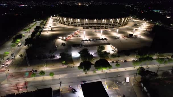 Paisaje Urbano Del Estadio Mineirao Por Noche Belo Horizonte Brasil — Vídeo de stock
