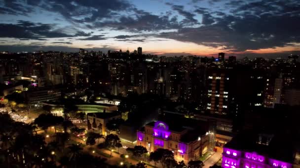 Вид Закат Площади Белу Оризонти Бразилия Вид Центр Города Вид — стоковое видео