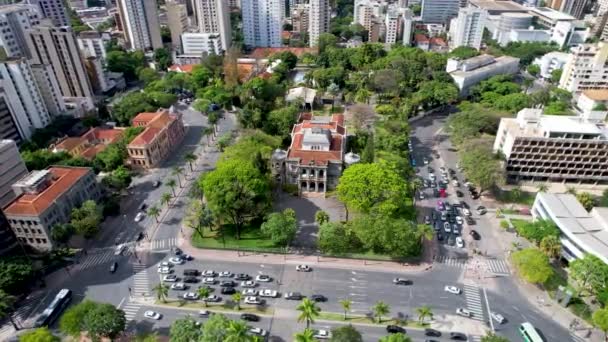 Regeringsplats För Frihetstorget Centrala Belo Horizonte Brasilien Regeringsplats För Frihetstorget — Stockvideo