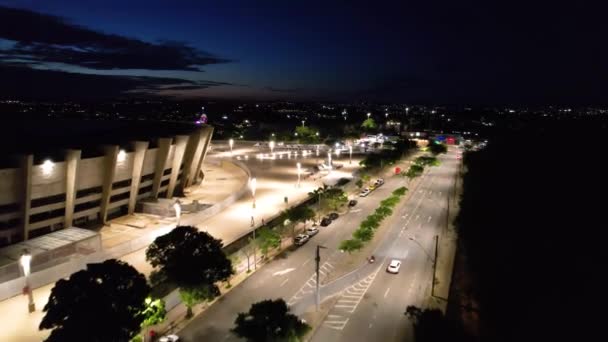 Városkép Mineirao Stadionból Éjjel Belo Horizonte Ban Brazíliában Városkép Mineirao — Stock videók