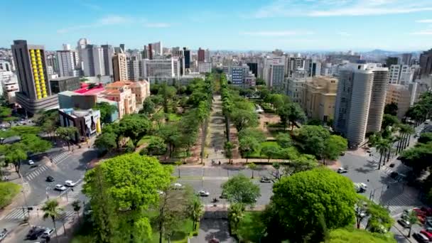 브라질의 미나스제라이스에 도시인 존테입니다 Cityscape View Downtown City Belo Horizonte — 비디오