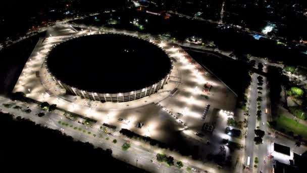 Paisaje Urbano Del Estadio Mineirao Por Noche Belo Horizonte Brasil — Vídeo de stock