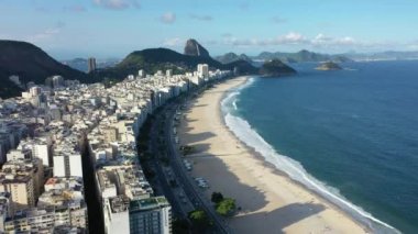 Rio de Janeiro Brezilya 'nın panoramik hava manzarası. Uluslararası seyahat simgesi. Tatil yeri
