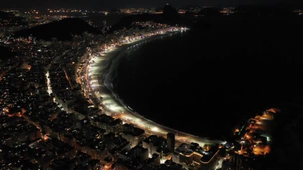 Avond Panoramisch Uitzicht Vanuit Lucht Rio Janeiro Brazilië Internationaal Reismonument — Stockvideo