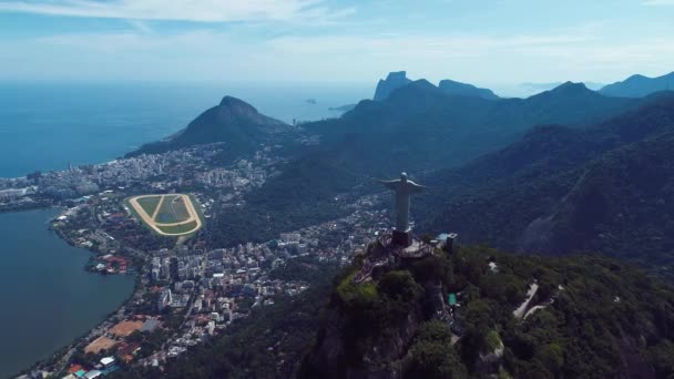 Повітряний Ландшафт Літніх Поїздок Ріо Жанейро Прибережний Пункт Міста Тропічні — стокове відео