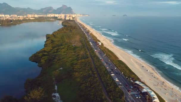 Vista Aérea Panorâmica Rio Janeiro Brasil Marco Internacional Viagens Destino — Vídeo de Stock