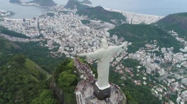 Rio de Janeiro Brezilya 'nın panoramik hava manzarası. Uluslararası seyahat simgesi. Tatil yeri