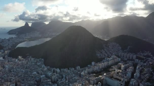 Aerial Landscape Summer Travel Rio Janeiro Brazil Landmark Coast City — Stock Video