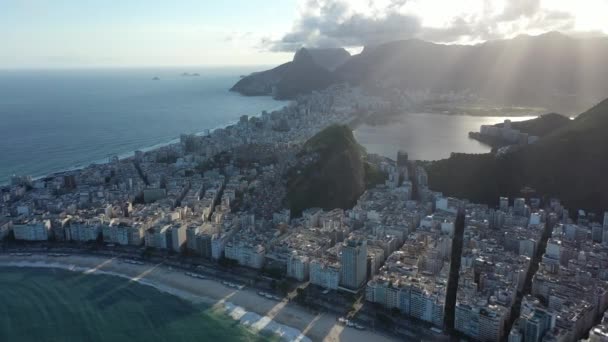 Luftbilder Von Sommerreisen Rio Janeiro Brasilien Wahrzeichen Der Küstenstadt Tropenreisen — Stockvideo