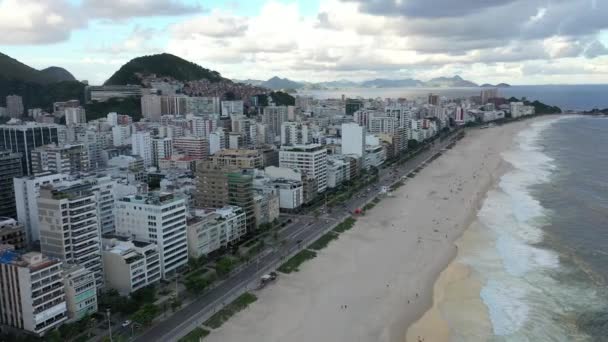 Luchtlandschap Van Zomer Reizen Rio Janeiro Brazilië Bezienswaardigheid Van Kuststad — Stockvideo