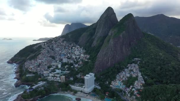 Vista Aérea Panorámica Río Janeiro Brasil Monumento Internacional Viajes Destino — Vídeo de stock