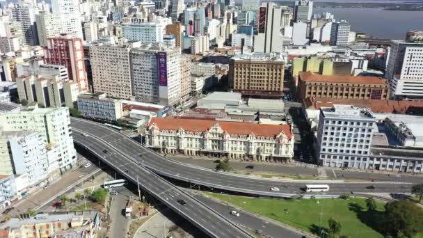 Porto Alegre Brazil Obrys Brazilského Města Budovy Centru Města Porto — Stock video