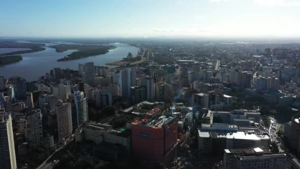 Porto Alegre Brezilya Brezilya Nın Ufuk Çizgisi Rio Grande Sul — Stok video