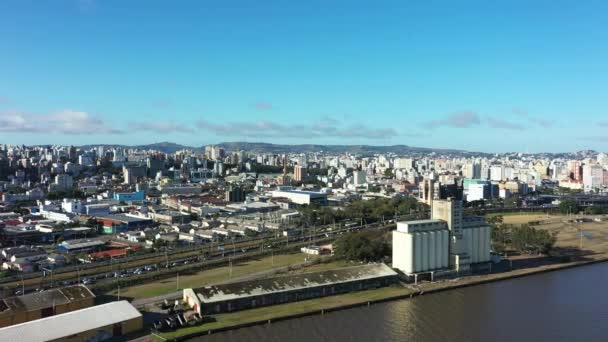Centro Porto Alegre Brasil Rio Grande Sul Cityscape Turismo Marco — Vídeo de Stock