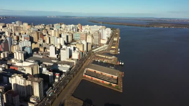 Centre Ville Porto Alegre Brésil État Rio Grande Sul Paysage — Video